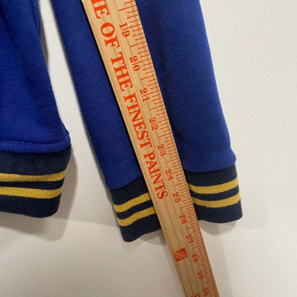 Polo Ralph Lauren Mens XL Blue Yellow Track 067 Team Varsity Sweatshirt Jacket
